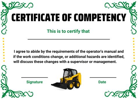 skid steer unit of competency|Skid Steer Skills Competency .